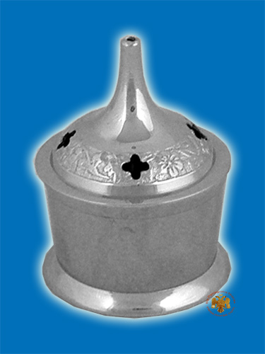 Round Base D Incense Box SilverPlated